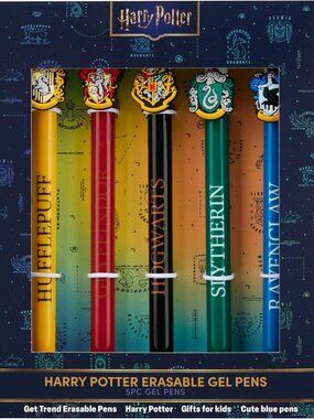 Get Trend Harry Potter 5Pc Erasable Gel Ink Pens Blue Kawaii Stationery Set
